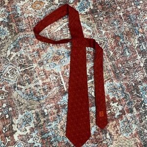 Chanel 100%silk red monochrome polka dot  made in Italy Tie